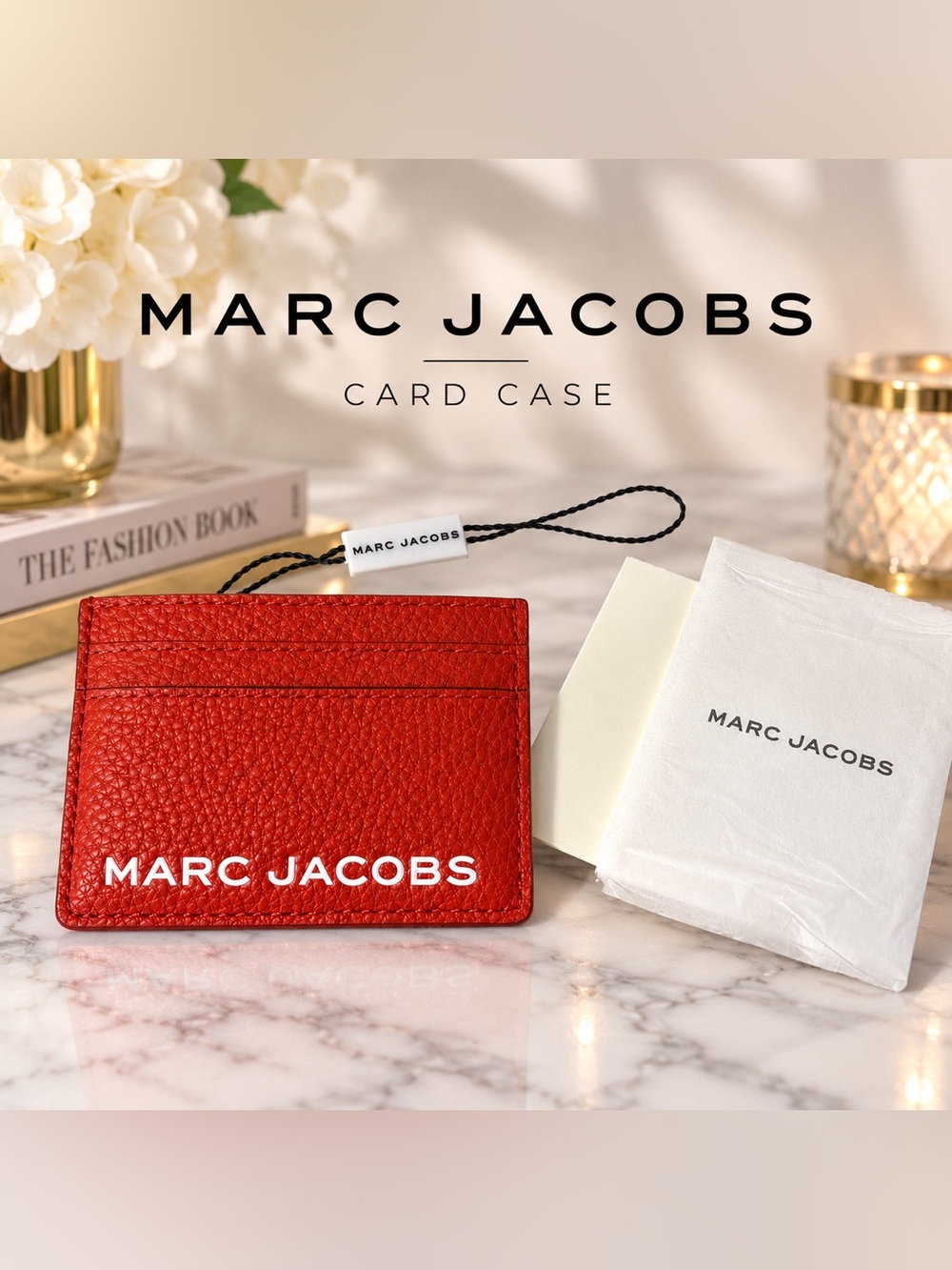 Marc Jacobs Red Pebbled Leather Card Case BNWT, Giftable 🎁